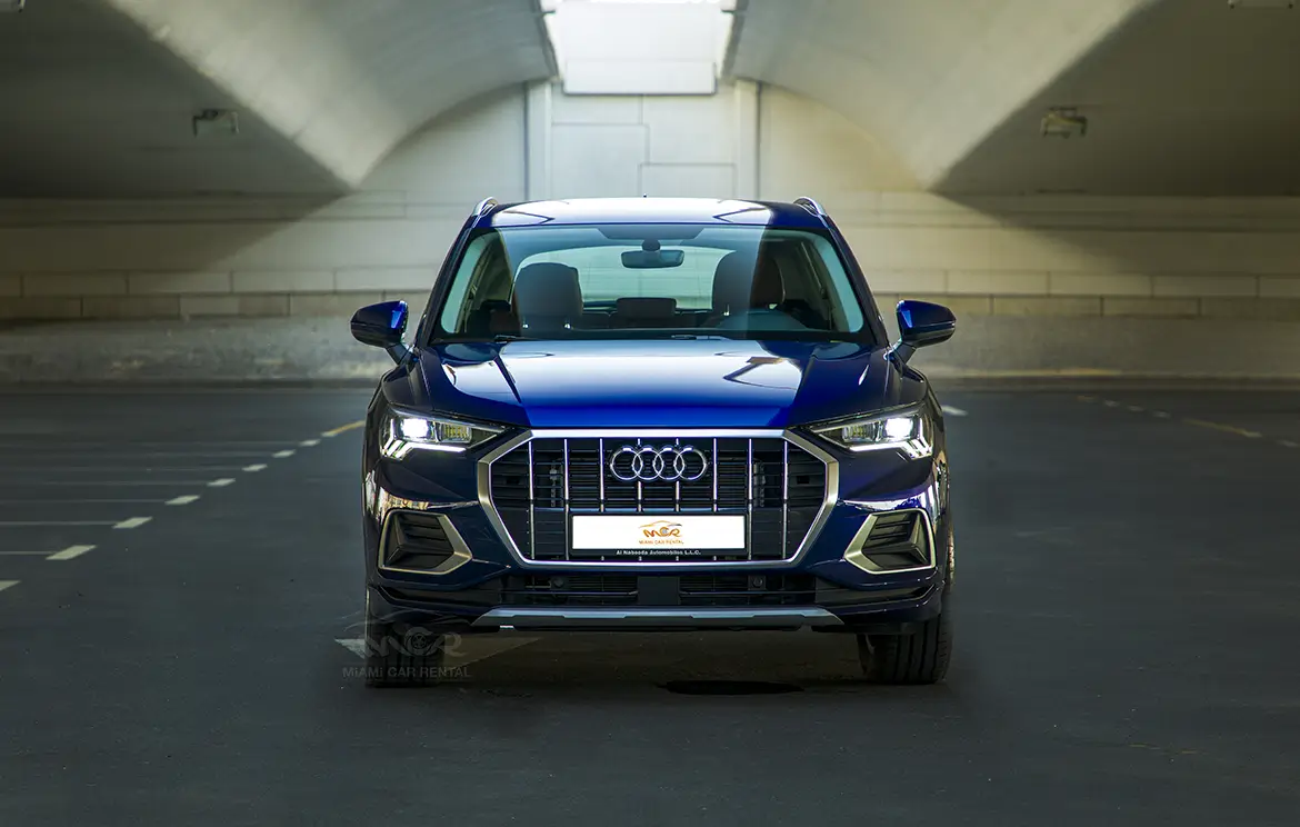 Audi Q3 Blue SUV rental in Dubai and the UAE