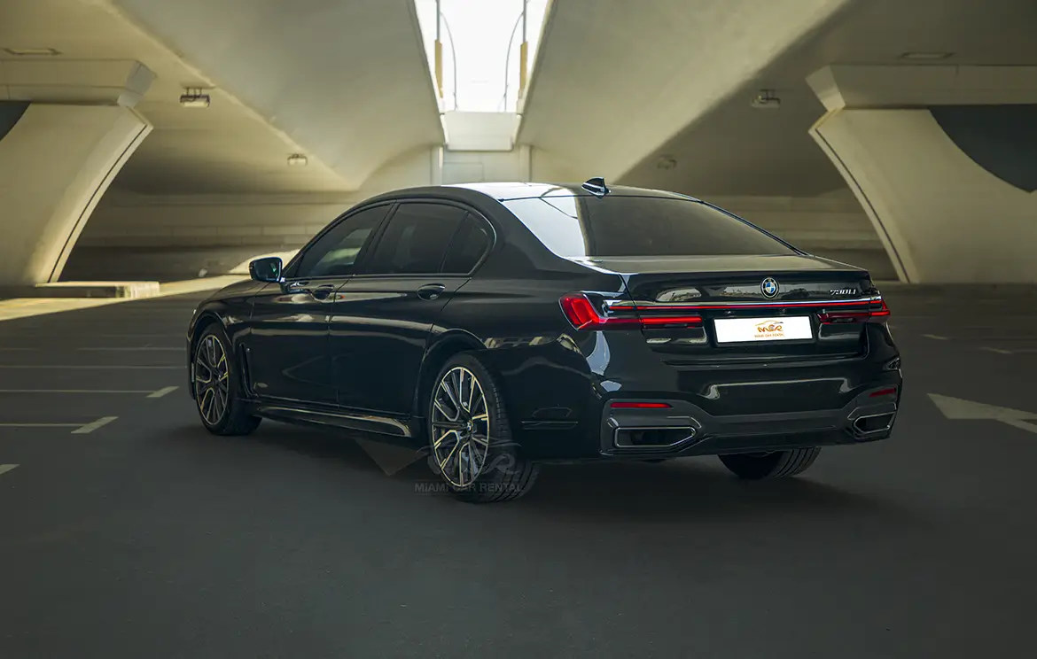 Rent the luxury BMW 730 Li Black sedan in Dubai