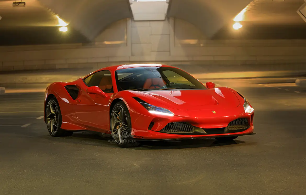 Lease the powerful Ferrari F8 sports coupe in the UAE