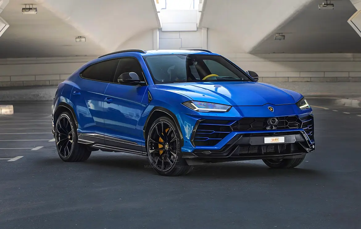 Rent Lamborghini Urus Blue SUV sports in Dubai