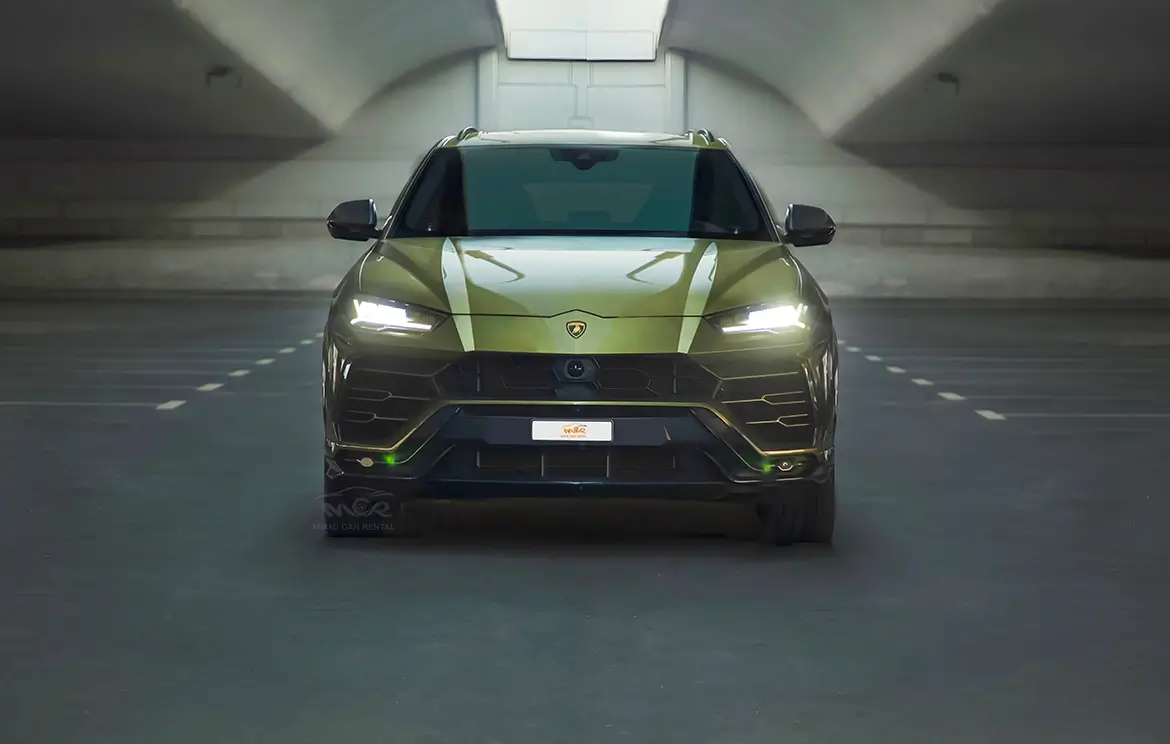 Lamborghini Urus Dark Green SUV Rental in Dubai and teh UAe