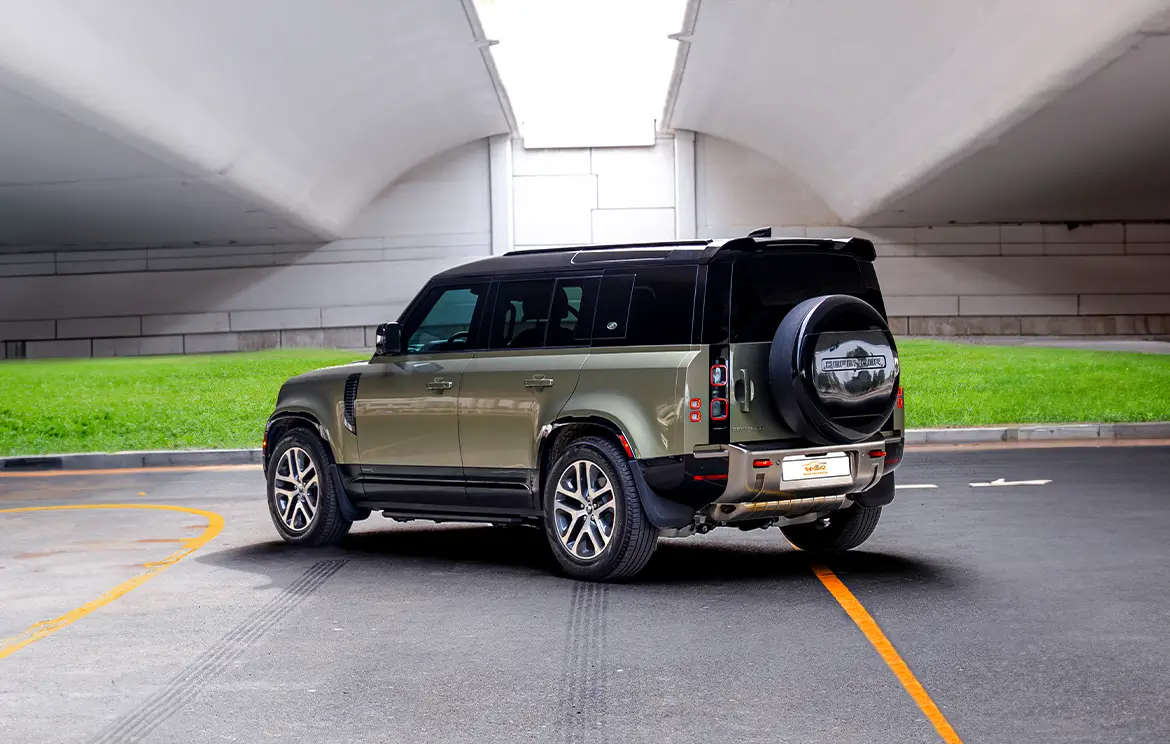 Rent the rugged Land Rover Defender Green SUV in the UAE