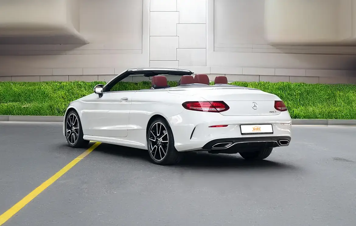 Rent the sleek Mercedes C200 sports convertible in Dubai