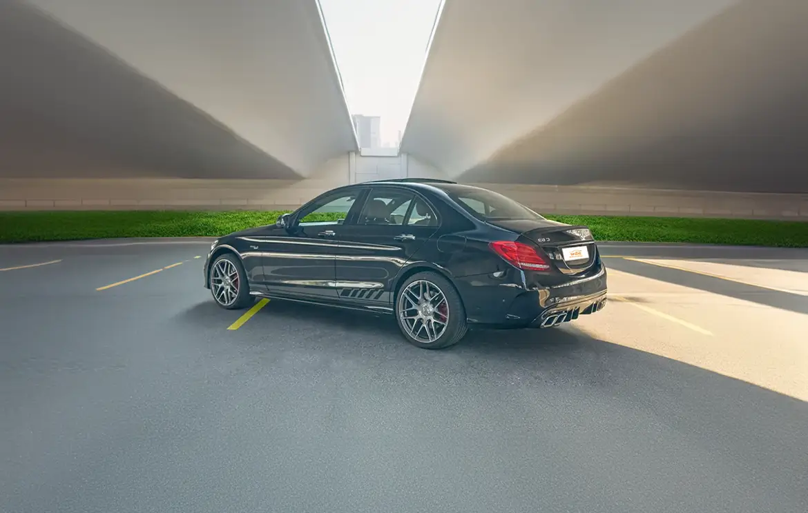 Rent the powerful Mercedes C63 sports coupe in Dubai